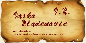 Vasko Mladenović vizit kartica